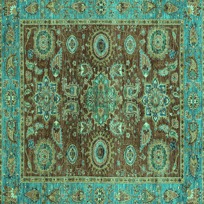 Square Machine Washable Abstract Turquoise Modern Area Rugs, wshabs3731turq