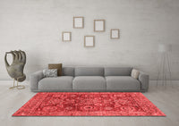 Machine Washable Abstract Red Modern Rug, wshabs3731red