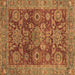 Square Abstract Brown Modern Rug, abs3731brn