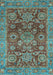 Abstract Light Blue Modern Rug, abs3731lblu