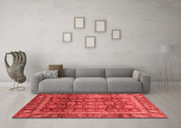 Machine Washable Abstract Red Modern Rug, wshabs3732red