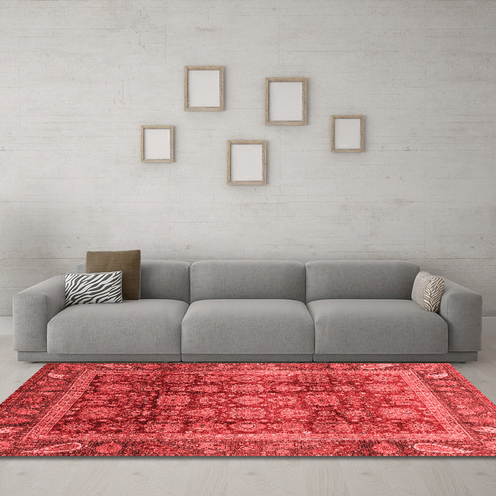 Modern Red Washable Rugs