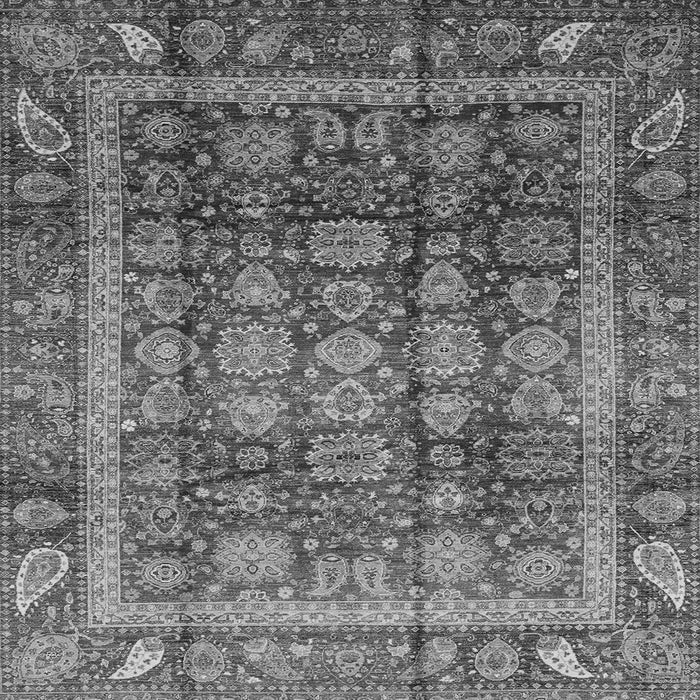 Square Machine Washable Abstract Gray Modern Rug, wshabs3732gry