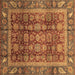 Square Abstract Brown Modern Rug, abs3732brn