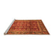 Sideview of Machine Washable Abstract Orange Modern Area Rugs, wshabs3732org