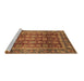 Sideview of Machine Washable Abstract Brown Modern Rug, wshabs3732brn