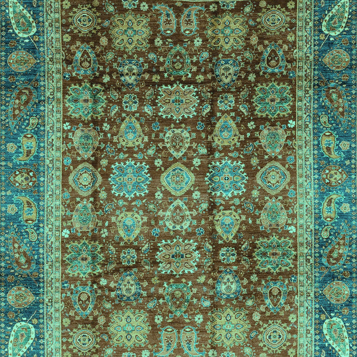 Machine Washable Abstract Turquoise Modern Area Rugs, wshabs3732turq