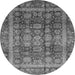 Round Abstract Gray Modern Rug, abs3732gry