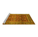 Sideview of Machine Washable Abstract Yellow Modern Rug, wshabs3732yw