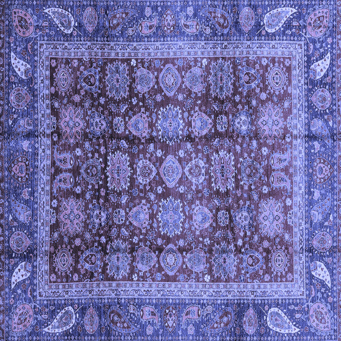 Square Abstract Blue Modern Rug, abs3732blu