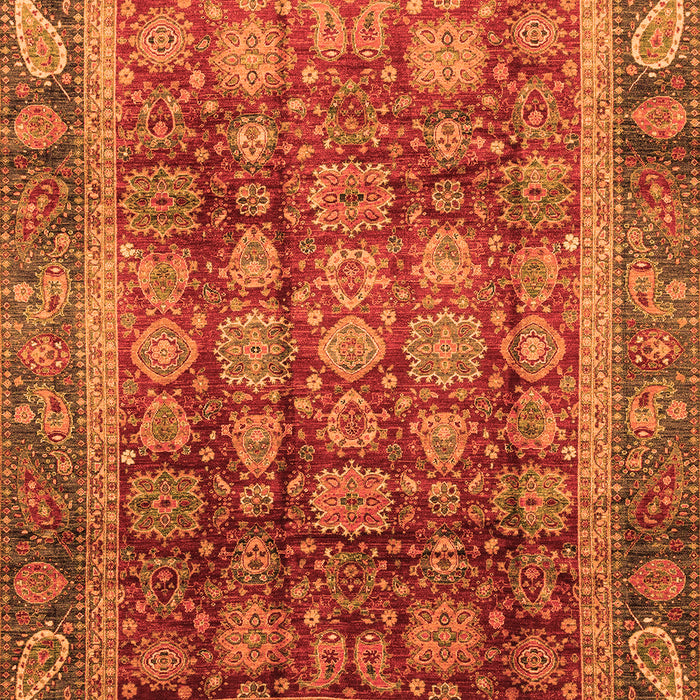 Machine Washable Abstract Orange Modern Area Rugs, wshabs3732org