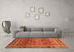 Machine Washable Abstract Orange Modern Area Rugs in a Living Room, wshabs3732org