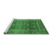 Sideview of Machine Washable Abstract Emerald Green Modern Area Rugs, wshabs3732emgrn