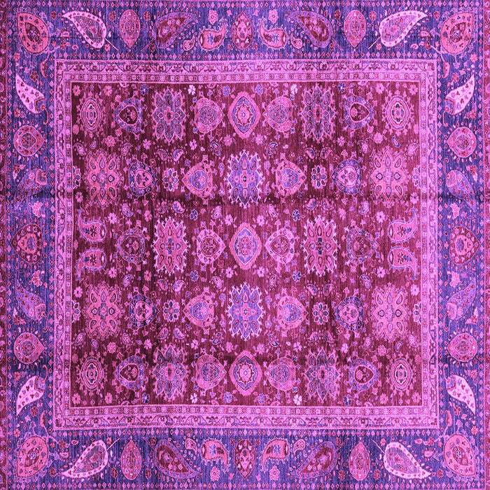 Square Abstract Purple Modern Rug, abs3732pur