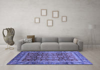 Machine Washable Abstract Blue Modern Rug, wshabs3732blu