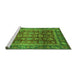 Sideview of Machine Washable Abstract Green Modern Area Rugs, wshabs3732grn