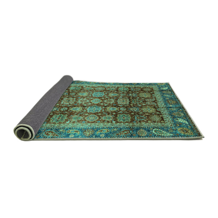 Sideview of Abstract Turquoise Modern Rug, abs3732turq