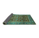 Sideview of Abstract Turquoise Modern Rug, abs3732turq