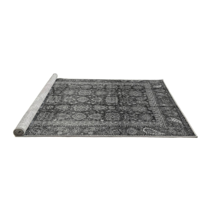 Sideview of Machine Washable Abstract Gray Modern Rug, wshabs3732gry