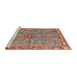 Sideview of Machine Washable Abstract Camel Brown Rug, wshabs3733
