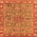 Square Oriental Orange Traditional Rug, abs3733org