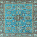 Square Oriental Light Blue Traditional Rug, abs3733lblu