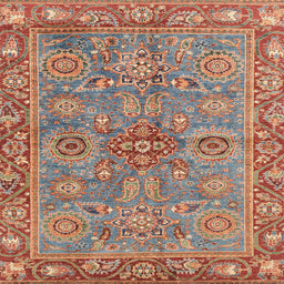 Square Machine Washable Abstract Camel Brown Rug, wshabs3733