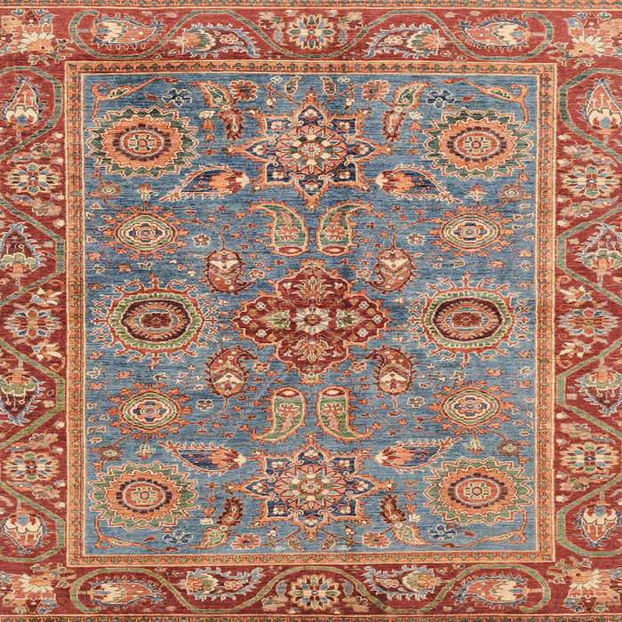 Square Machine Washable Abstract Camel Brown Rug, wshabs3733