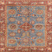 Square Machine Washable Abstract Camel Brown Rug, wshabs3733