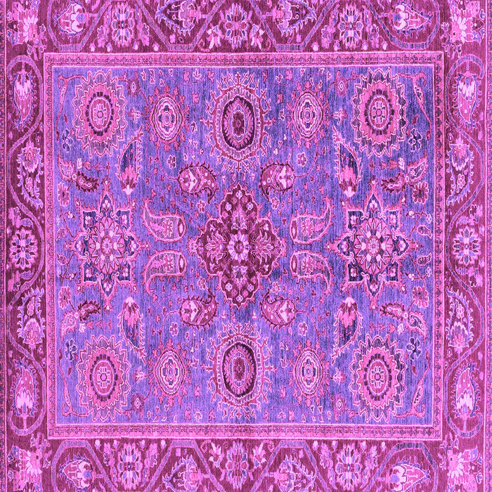 Square Machine Washable Oriental Purple Traditional Area Rugs, wshabs3733pur