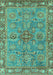 Machine Washable Oriental Turquoise Traditional Area Rugs, wshabs3733turq