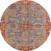 Round Machine Washable Abstract Camel Brown Rug, wshabs3733