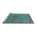 Sideview of Machine Washable Oriental Light Blue Traditional Rug, wshabs3733lblu