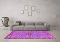 Machine Washable Oriental Purple Traditional Rug, wshabs3733pur