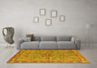 Machine Washable Oriental Yellow Traditional Rug in a Living Room, wshabs3733yw