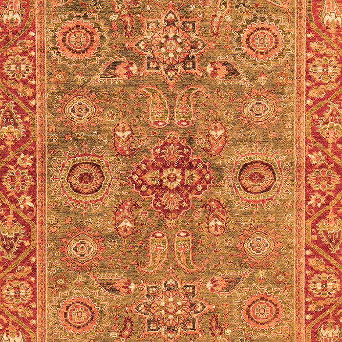 Machine Washable Oriental Orange Traditional Area Rugs, wshabs3733org