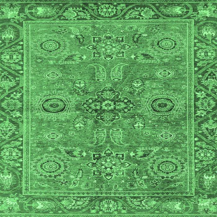 Square Oriental Emerald Green Traditional Rug, abs3733emgrn