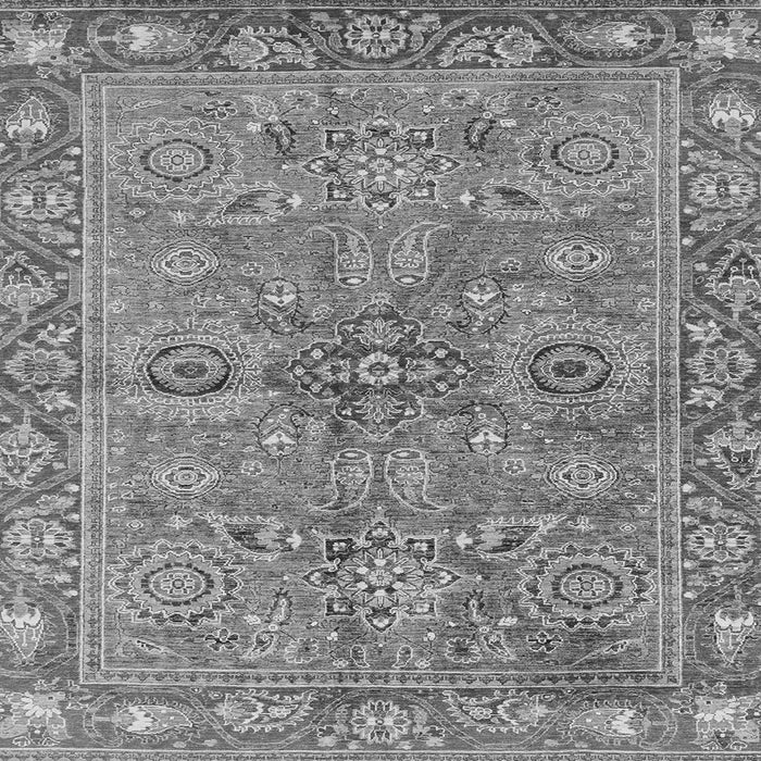Square Machine Washable Oriental Gray Traditional Rug, wshabs3733gry