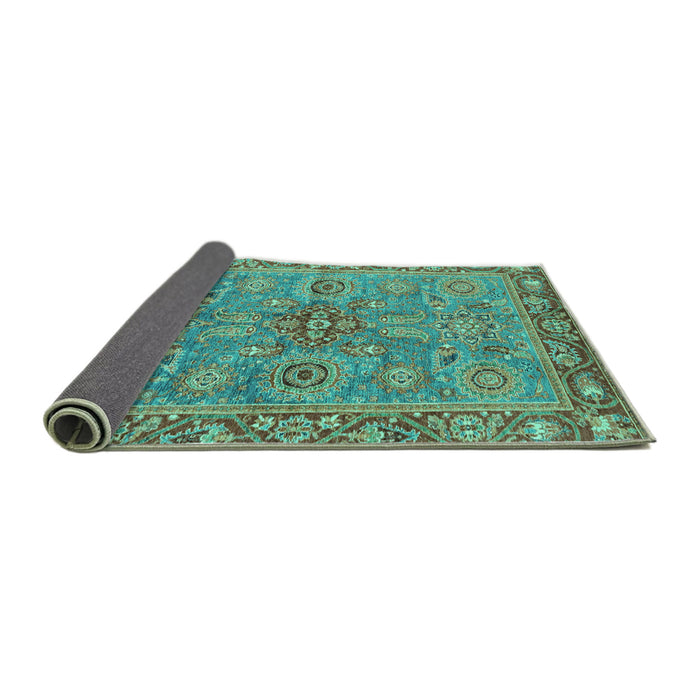 Sideview of Oriental Turquoise Traditional Rug, abs3733turq