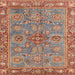 Square Abstract Camel Brown Oriental Rug, abs3733