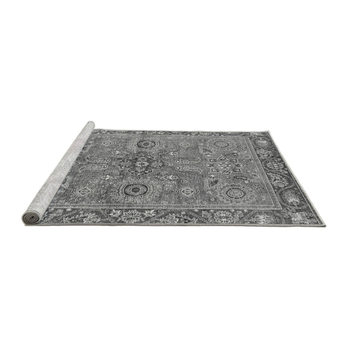 Sideview of Machine Washable Oriental Gray Traditional Rug, wshabs3733gry