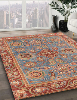 Machine Washable Abstract Camel Brown Rug in a Family Room, wshabs3733