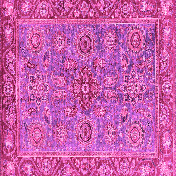 Square Machine Washable Oriental Pink Traditional Rug, wshabs3733pnk