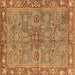 Square Machine Washable Oriental Brown Traditional Rug, wshabs3733brn