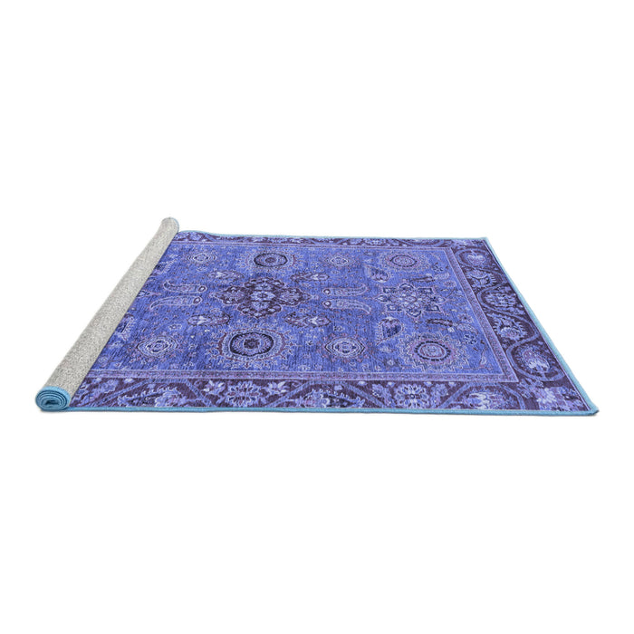 Sideview of Machine Washable Oriental Blue Traditional Rug, wshabs3733blu