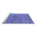 Sideview of Machine Washable Oriental Blue Traditional Rug, wshabs3733blu