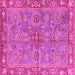 Square Oriental Pink Traditional Rug, abs3733pnk