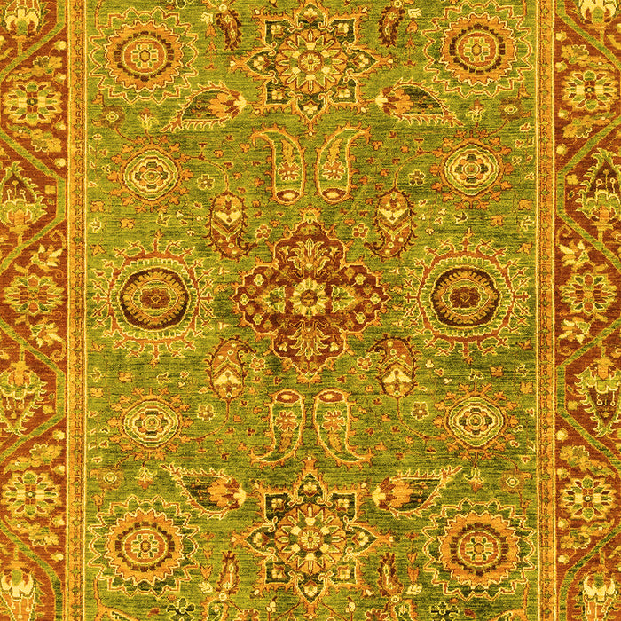 Machine Washable Oriental Yellow Traditional Rug, wshabs3733yw