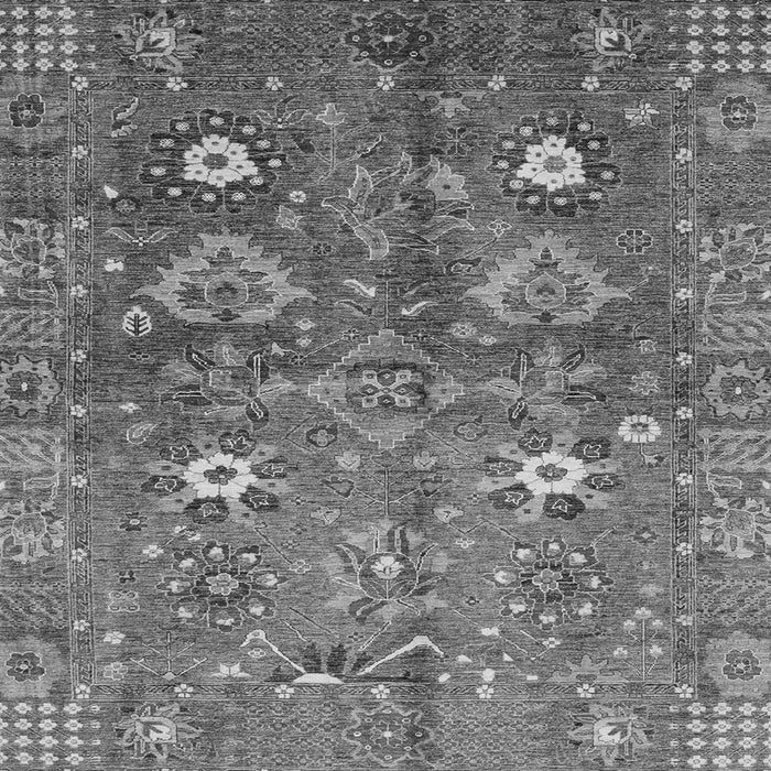 Square Machine Washable Oriental Gray Traditional Rug, wshabs3734gry