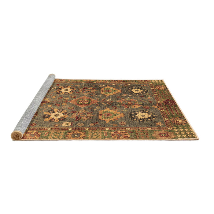 Sideview of Machine Washable Oriental Brown Traditional Rug, wshabs3734brn